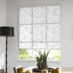 MADECOSTORE Store Enrouleur Tamisant Motif Zigzag - Gamme Must - Blanc - L49 X H190cm - Blanc