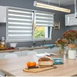 MADECOSTORE Store Enrouleur Jour Nuit Chic Sans Percer H160cm - Gris - L41 X H160cm - Gris