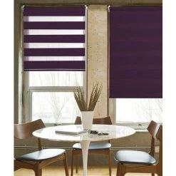 MADECOSTORE Store Enrouleur Jour Nuit Chaînette Coordonnée Sans Percer - Prune - L40 X H190cm - Prune