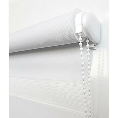 MADECOSTORE Store Enrouleur Jour Nuit Chaînette Coordonnée Sans Percer - Blanc - L41 X H190cm 6 MADECOSTORE Store Enrouleur Jour Nuit Chaînette Coordonnée Sans Percer - Blanc - L41 X H190cm – Image 4