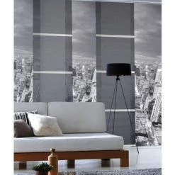 MADECOSTORE Panneau Japonais Voile Barre Alu - Gris - L45 X H260cm - Gris