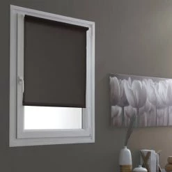 MADECOSTORE Store Enrouleur Occultant Sans Percer - Chocolat - L46 X H170cm - Chocolat