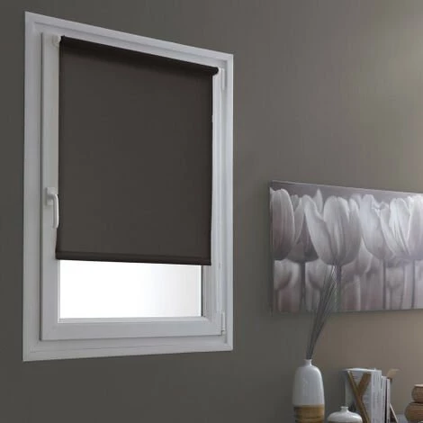 MADECOSTORE Store Enrouleur Occultant Sans Percer - Chocolat - L46 X H170cm - Chocolat 3 MADECOSTORE Store Enrouleur Occultant Sans Percer - Chocolat - L46 X H170cm - Chocolat