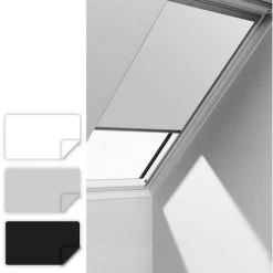Randaco Store à Enrouleur Pour Fenêtre De Toit F06 Pour Velux Skylight, Store à Enrouleur Thermique Gris Classique, 49.3*94cm