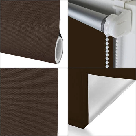 SWANEW Store Enrouleur Occultant 90x200cm Klemmfix Store Enrouleur Occultant Store Enrouleur Lumière Du Jour Protection De La Vie Privée Avec Revêtement Sans Perçage Pour Fenêtres Et Portes Marron - Brun 4 SWANEW Store Enrouleur Occultant 90x200cm Klemmfix Store Enrouleur Occultant Store Enrouleur Lumière Du Jour Protection De La Vie Privée Avec Revêtement Sans Perçage Pour Fenêtres Et Portes Marron - Brun – Image 2
