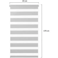 IDMARKET Lot De 2 Stores Enrouleurs Zébrés Jour Nuit L.45 X H. Max 170 Cm Gris Clair -Promos Store Boutique 60171642 3