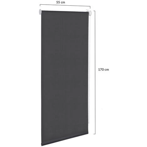 IDMARKET Lot De 2 Stores Enrouleurs Thermiques L.55 X H. Max 170 Cm Gris 5 IDMARKET Lot De 2 Stores Enrouleurs Thermiques L.55 X H. Max 170 Cm Gris – Image 3