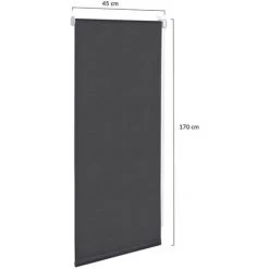 IDMARKET Lot De 2 Stores Enrouleurs Thermiques L.45 X H. Max 170 CM Gris -Promos Store Boutique 60172024 3