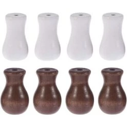 ROSIER Fenêtre Aveugle En Bois Cordon Boutons/Glands Corde En Bois Boule Suspendue Aveugle Petits Pendentifs BRICOLAGE Décoration De La Maison Craft Rideau (Brun 4pcs + Blanc 4pcs)——VEBTles