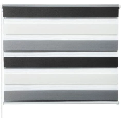 WOLTU 1 Pièce Store Enrouleur Double. Fixation Rapide Sans Perçage. Isolant Thermique.45x150cm.Blanc+Gris+Anthracite DR5616m1 4 WOLTU 1 Pièce Store Enrouleur Double. Fixation Rapide Sans Perçage. Isolant Thermique.45x150cm.Blanc+Gris+Anthracite DR5616m1 – Image 2