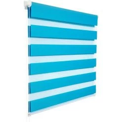 WOLTU 1 Pièce Store Enrouleur Double. Fixation Rapide Sans Perçage. Isolant Thermique. 60x150cm. Turquoise DR5518ts