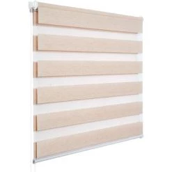 WOLTU 1 Pièce Store Enrouleur Double. Fixation Rapide Sans Perçage. Isolant Thermique. 55x150cm. Nature VH5525nt