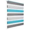 WOLTU 1 Pièce Store Enrouleur Double. Fixation Rapide Sans Perçage. Isolant Thermique.45x150cm.Blanc+Gris+Turquoise DR5619m1 -Promos Store Boutique 63479898 1