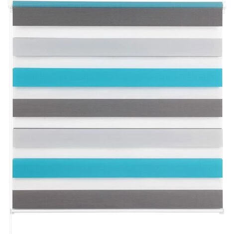 WOLTU 1 Pièce Store Enrouleur Double. Fixation Rapide Sans Perçage. Isolant Thermique.45x150cm.Blanc+Gris+Turquoise DR5619m1 4 WOLTU 1 Pièce Store Enrouleur Double. Fixation Rapide Sans Perçage. Isolant Thermique.45x150cm.Blanc+Gris+Turquoise DR5619m1 – Image 2