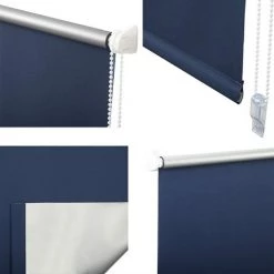WOLTU 1x Store Enrouleur Occultant. Isolant Thermique Avec Revêtement Sans Perçage. 60x160cm Bleu. TR5700bl03 -Promos Store Boutique 63630925 4