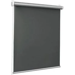 RHAFAYRE Store Enrouleur Occultant Sans Perçage - (Largeur Du Tissu-4cm ) - Avec Revêtement Argenté Isolation Thermique Avec Les Accessoires-Gris Foncé -35cm*160cm