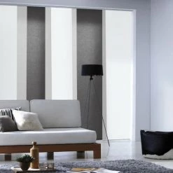 MADECOSTORE Panneau Japonais Tamisant Uni - Gris Foncé - L45 X H260cm - Gris Foncé