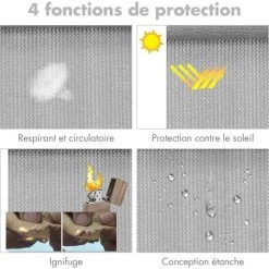 RELAX4LIFE Store Enrouleur Occultant Vertical 121x181cm En Tissu HDPE Et Chaîne De Perles, Store Roulant Extérieur Intérieur Montage Mur Plafond Pour Pergolas(121x181cm, Style 2, Gris) -Promos Store Boutique 64129786 5