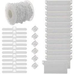 OSQI Kit De Réparation Pour Stores Verticaux, Accessoires Pour Stores Verticaux, Connecteurs De Chaîne En Plastique, Connecteurs Supérieurs, Cintres De 89 Mm, Lattes De Poids