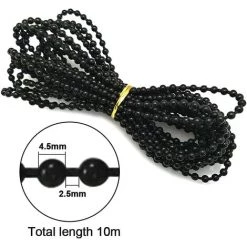 OSQI Chaîne De Perles Aveugles, Chaîne De Stores Verticaux, Accessoires De Stores Verticaux Chaîne De Perles Pour Stores Enrouleurs Pièces De Réparation Raccords De Réparation (Noir) -Promos Store Boutique 65504718 3