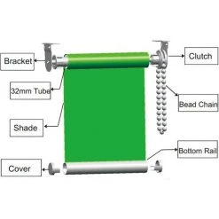 OSQI Kit De Store Enrouleur 32 Mm, Complet Avec Embrayage Pour Store Enrouleur Avec Chaîne De Cordon Pour Store Enrouleur, Support Pour Store Enrouleur, Connecteur De Chaîne Pour Store Enrouleur, Pièces De Rechange Pour Store Enrouleur, Raccords De Réparation. -Promos Store Boutique 65506541 5