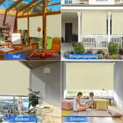 UISEBRT Store Extérieur Vertical, Pare-soleil, Protection UV, Convient Au Balcon, 100 X 140 Cm, Beige -Promos Store Boutique 65671701 5