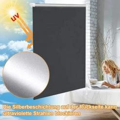 UISEBRT Store Enrouleur Occultant Thermique Klemmfix Sans Perçage - Avec Cordon De Serrage Latéral - Anthracite - 60 X 160 Cm 9 UISEBRT Store Enrouleur Occultant Thermique Klemmfix Sans Perçage - Avec Cordon De Serrage Latéral - Anthracite - 60 X 160 Cm -Promos Store Boutique 65671818 3