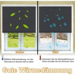 UISEBRT Store Enrouleur Occultant Thermique Klemmfix Sans Perçage - Avec Cordon De Serrage Latéral - Anthracite - 60 X 160 Cm 10 UISEBRT Store Enrouleur Occultant Thermique Klemmfix Sans Perçage - Avec Cordon De Serrage Latéral - Anthracite - 60 X 160 Cm -Promos Store Boutique 65671818 4