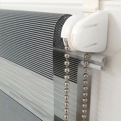 MADECOSTORE Store Enrouleur Jour Nuit Sans Percer - Gamme Must - Noir Et Blanc - L41 X H190cm - Noir Et Blanc 3 MADECOSTORE Store Enrouleur Jour Nuit Sans Percer - Gamme Must - Noir Et Blanc - L41 X H190cm - Noir Et Blanc