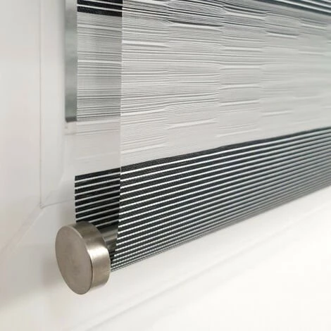 MADECOSTORE Store Enrouleur Jour Nuit Sans Percer - Gamme Must - Noir Et Blanc - L41 X H190cm - Noir Et Blanc 4 MADECOSTORE Store Enrouleur Jour Nuit Sans Percer - Gamme Must - Noir Et Blanc - L41 X H190cm - Noir Et Blanc – Image 2