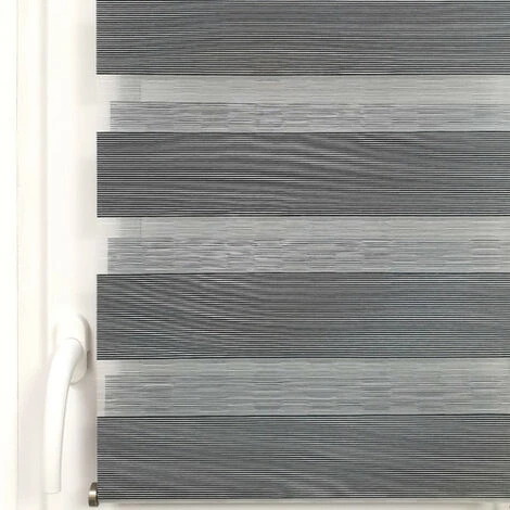 MADECOSTORE Store Enrouleur Jour Nuit Sans Percer - Gamme Must - Noir Et Blanc - L41 X H190cm - Noir Et Blanc 5 MADECOSTORE Store Enrouleur Jour Nuit Sans Percer - Gamme Must - Noir Et Blanc - L41 X H190cm - Noir Et Blanc – Image 3