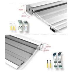 MINKUROW Store Enrouleur Jour Nuit Sans Perçage 50 X 150 Cm Blanc, Facile à Installer Avec Clips Pour Fenêtre Ou Porte -Promos Store Boutique 67535347 2