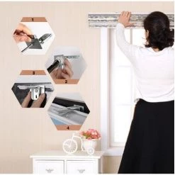 MINKUROW Store Enrouleur Jour Nuit Sans Perçage 50 X 150 Cm Blanc, Facile à Installer Avec Clips Pour Fenêtre Ou Porte -Promos Store Boutique 67535347 3