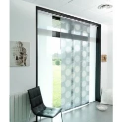 MADECOSTORE Panneau Japonais Voile Dévoré - Gris - L45 X H260cm - Gris