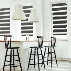 IDMARKET Store Enrouleur Zébré Jour Nuit 45 X 170 Cm Gris - Gris -Promos Store Boutique 8430989 5