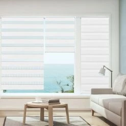 IDMARKET Store Enrouleur Zébré Jour Nuit 90 X 170 Cm Blanc - Blanc -Promos Store Boutique 8430992 4