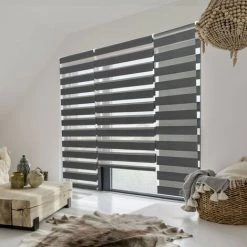 IDMARKET Store Enrouleur Zébré Jour Nuit 90 X 170 Cm Gris - Gris 8 IDMARKET Store Enrouleur Zébré Jour Nuit 90 X 170 Cm Gris - Gris -Promos Store Boutique 8430993 3