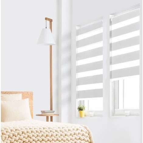 IDMARKET Store Enrouleur Zébré Jour Nuit 70 X 120 Cm Blanc - Blanc 6 IDMARKET Store Enrouleur Zébré Jour Nuit 70 X 120 Cm Blanc - Blanc – Image 4