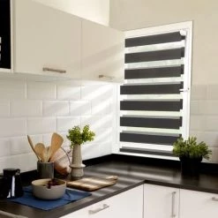 IDMARKET Store Enrouleur Zébré Jour Nuit 70 X 120 Cm Gris - Gris -Promos Store Boutique 8430995 4