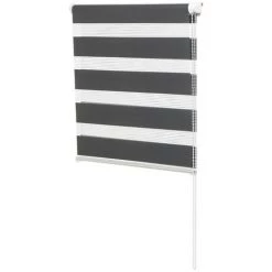 IDMARKET Store Enrouleur Zébré Jour Nuit 70 X 120 Cm Gris - Gris -Promos Store Boutique 8430995 5