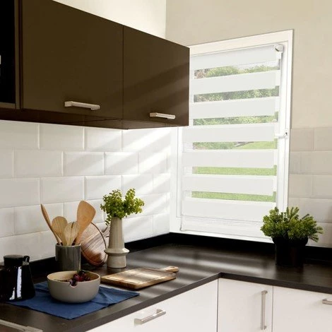 IDMARKET Store Enrouleur Zébré Jour Nuit 60 X 120 Cm Blanc - Blanc 3 IDMARKET Store Enrouleur Zébré Jour Nuit 60 X 120 Cm Blanc - Blanc