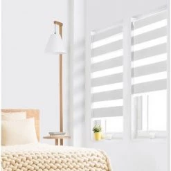 IDMARKET Store Enrouleur Zébré Jour Nuit 60 X 120 Cm Blanc - Blanc 9 IDMARKET Store Enrouleur Zébré Jour Nuit 60 X 120 Cm Blanc - Blanc -Promos Store Boutique 8440006 3