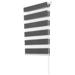 IDMARKET Store Enrouleur Zébré Jour Nuit 60 X 120 Cm Gris - Gris -Promos Store Boutique 8440007 4
